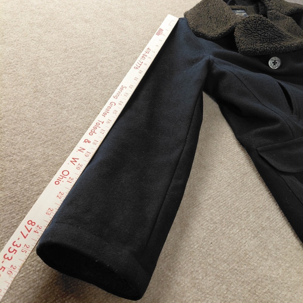 American Eagle Womens Double Breasted Pea Coat Sherpa Lined Jacket Business Y2k - Picture 9 of 12